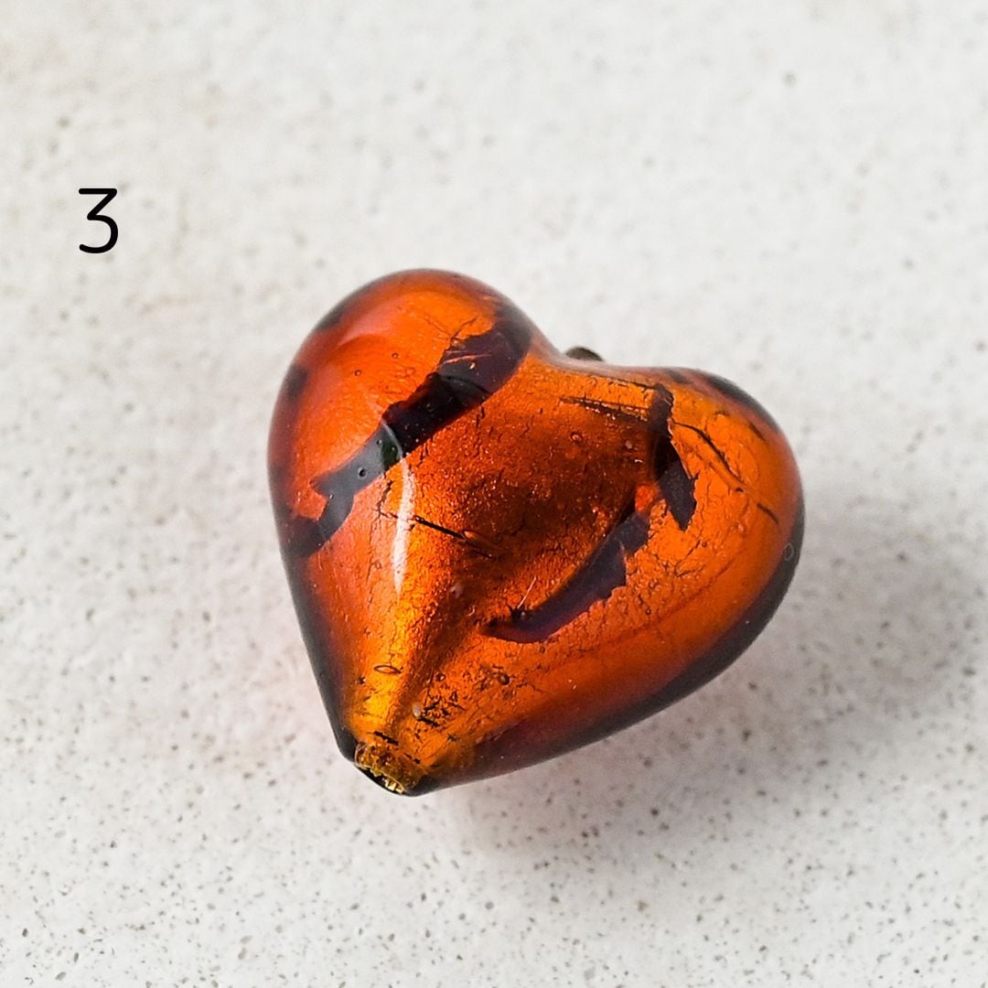 ベネチアンガラスビーズ ハート型 18ミリ | チェコガラスボタン専門店