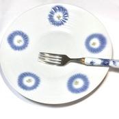 22㎝お皿 ワンプレート青い花紋 メインの皿　光琳窯　限定品
