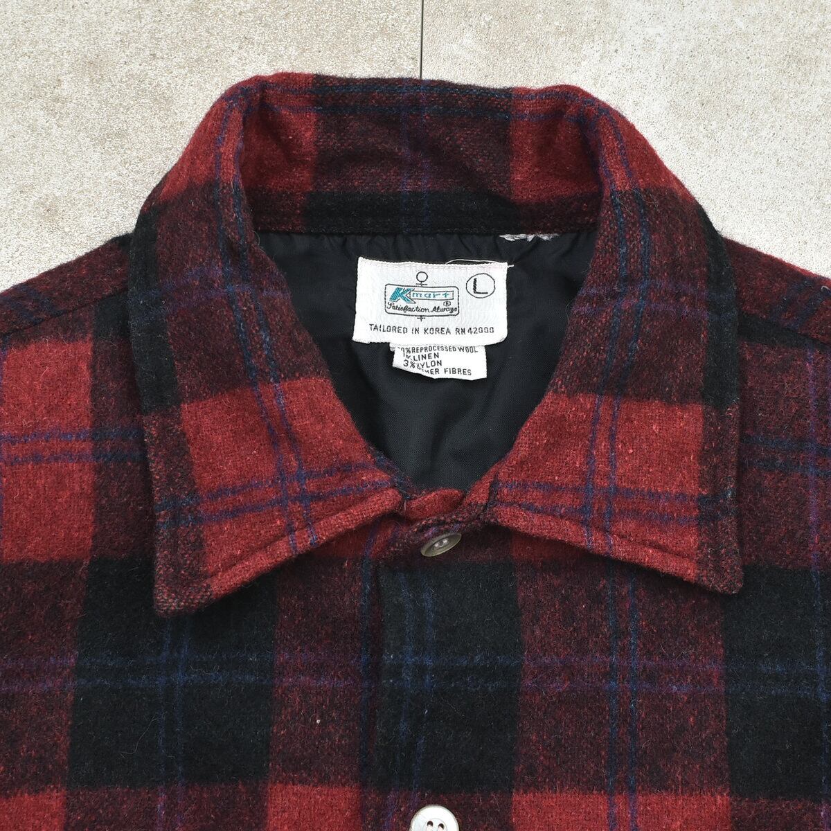 70's Kmart check wool work shirt RN42000 | 古着屋 grin days memory