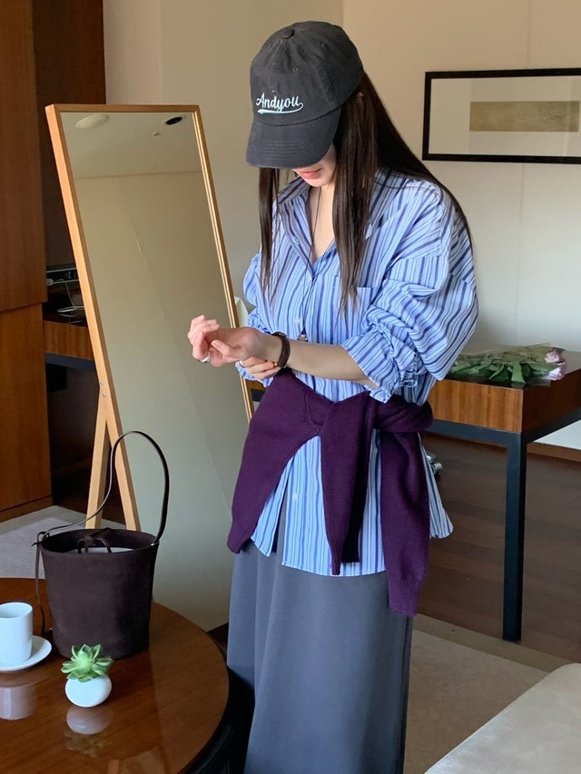 (予約) signature / ID stripe shirt 2color