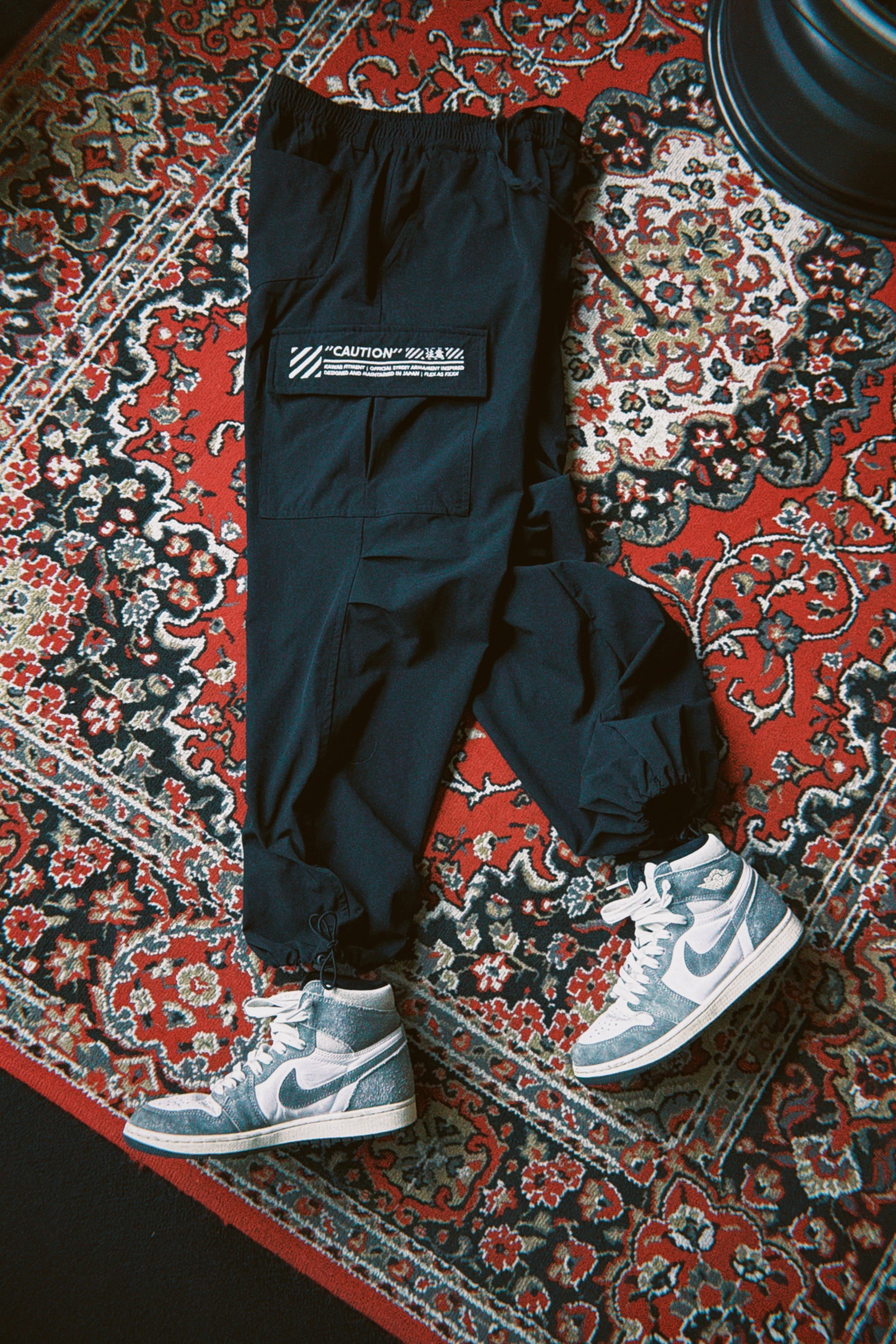 KF LOGO NYLON CARGO PANTS | KAWAII FITMENT.