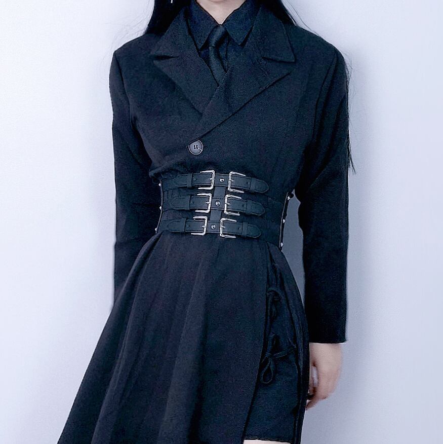 Accessories Belt Cool ベルト 小物 ビスチェ コルセット ガードル ストリート クール パンク ゴシック モード系 オシャレ シンプル ブラック ファッション 大人 可愛い カジュアル お出かけ 普段使い コスチューム 衣装 Sea Sign Post
