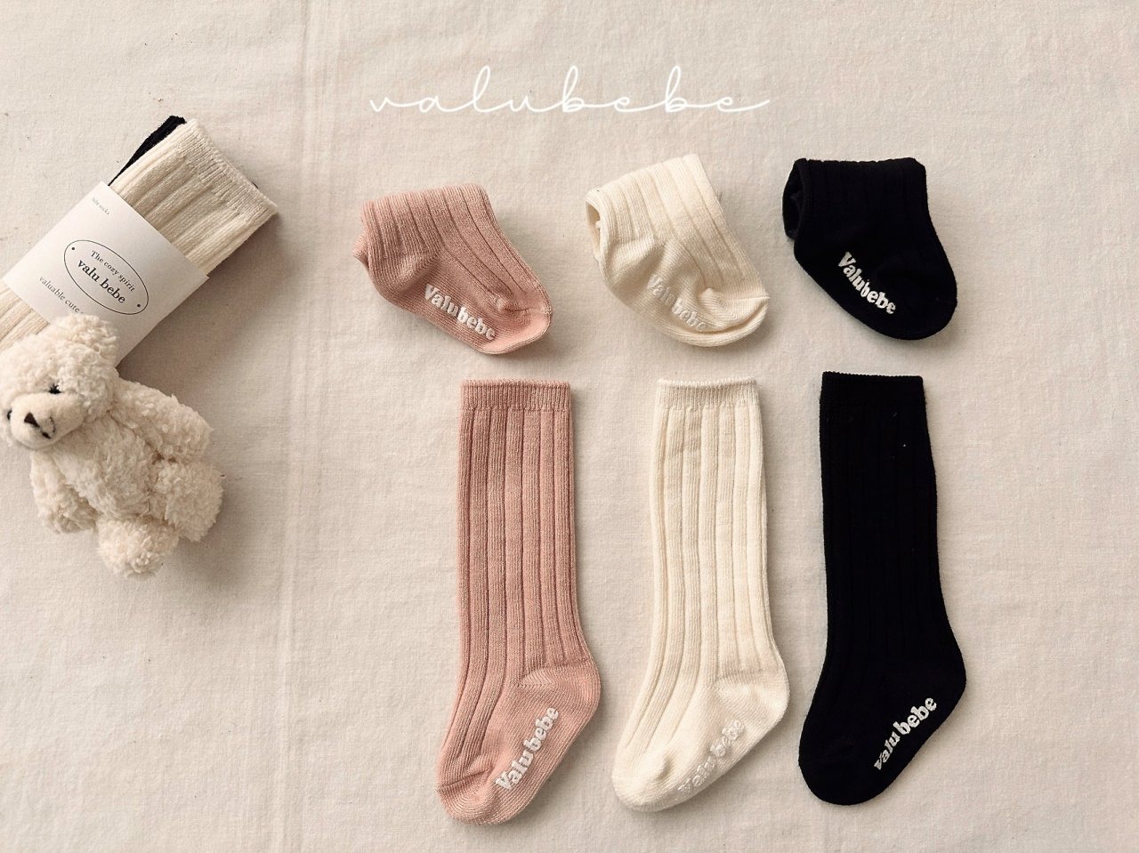 [valubebe] Daily Ribbed Socks 2 / [벨루베베] 데일리골지삭스2