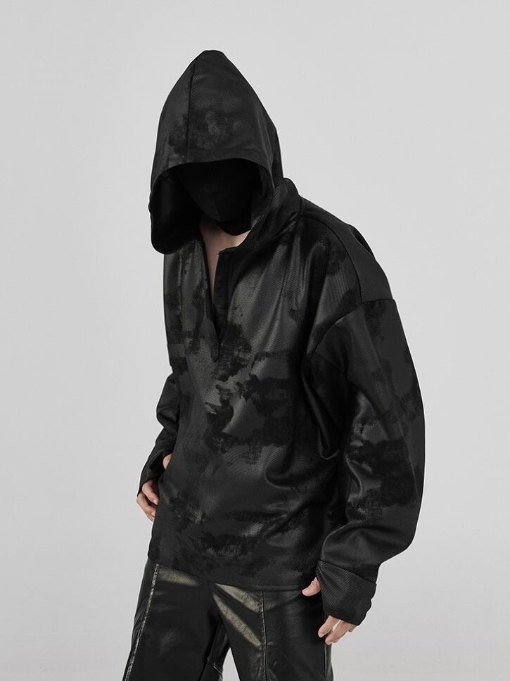 FRKM SCD 24AW グロステクスチャーファブリック Vネックパーカー  