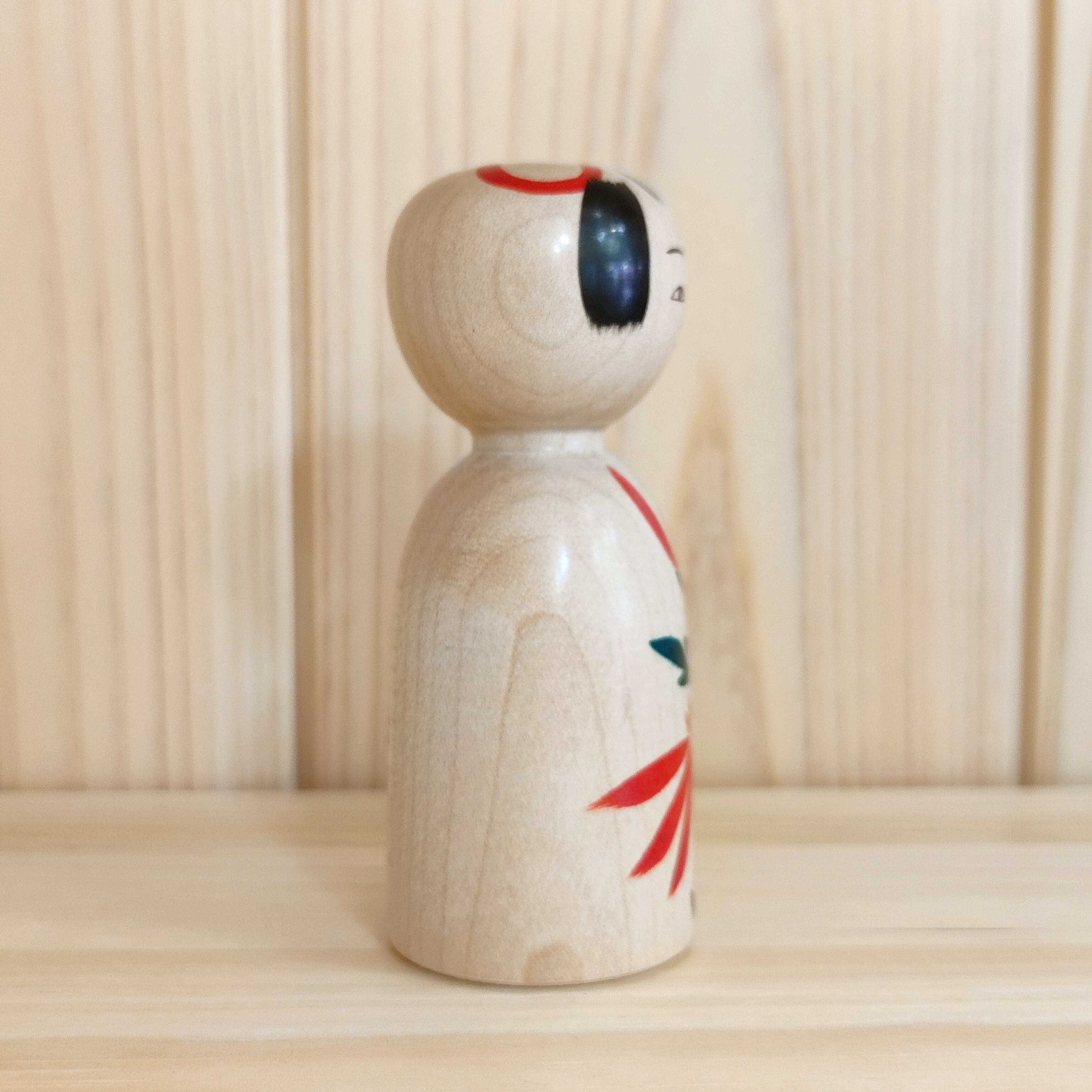 三春文雄工人：木地山系】3寸 こけし 菊 ：9cm N3FM-47