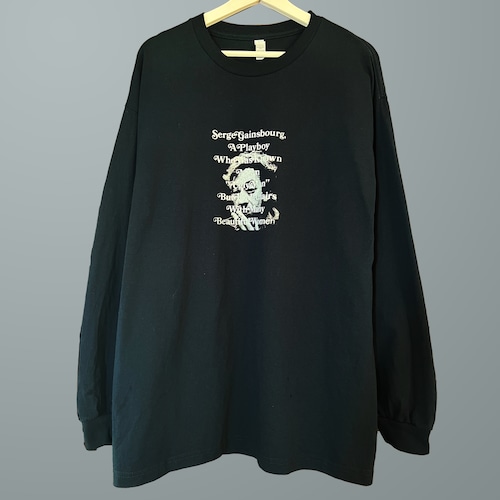 【GAINSBOURG SERGE】】HAND PRINT L/S TEE (NAVY)