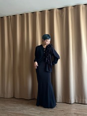 MADE IN SCOTRAND black remake knit cardigan-4462-12