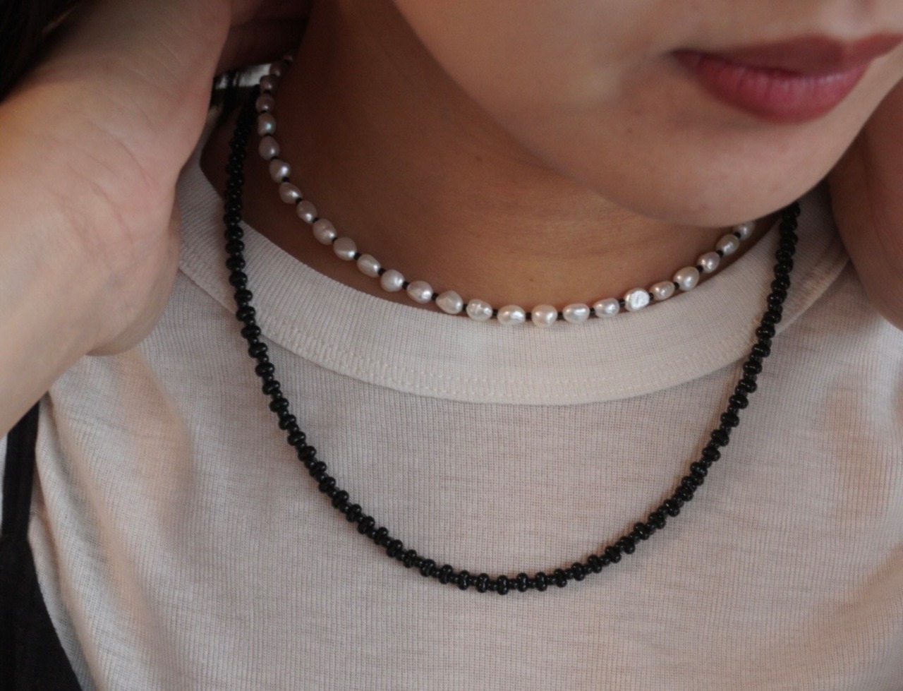 【 WAVE 】berry beads middle necklace