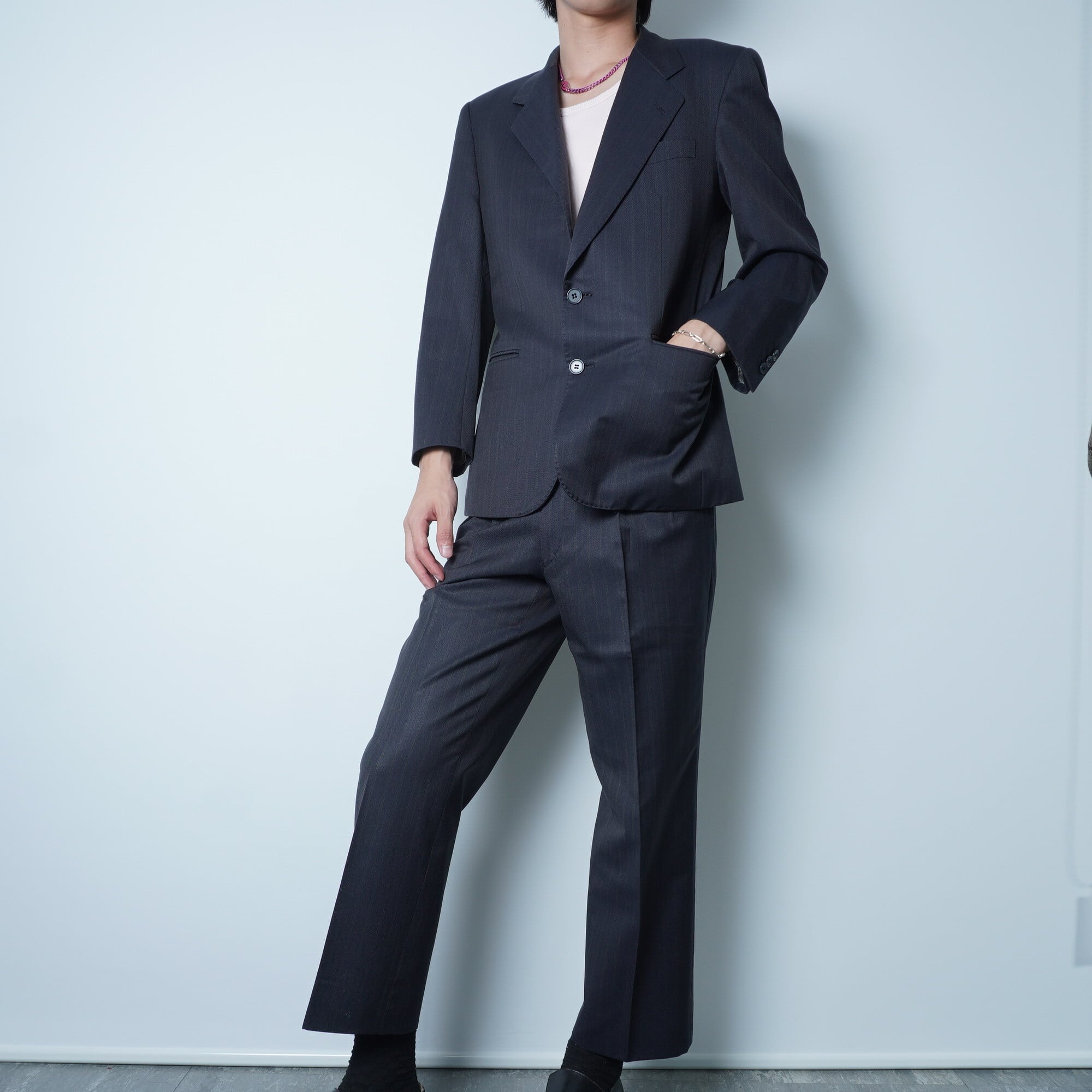 BALENCIAGA】バレンシアガ ピンストライプシングル2Bセットアップ