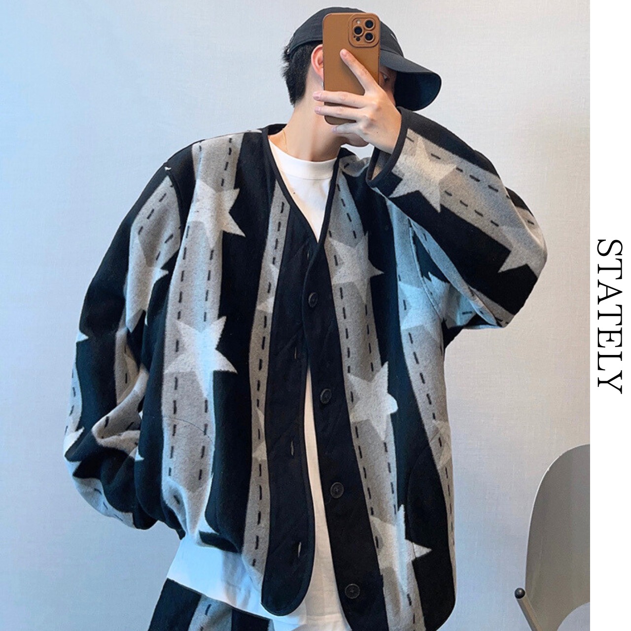 Star Pattern Wool Mix Cardigan_O51・画像6