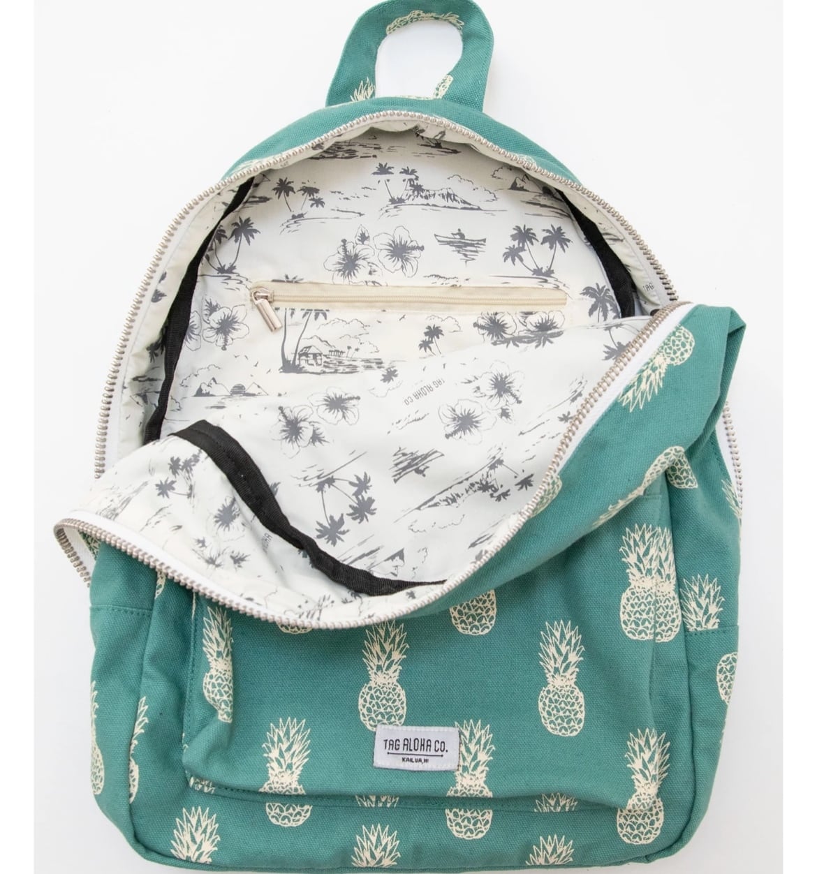 ハワイアンなリュックサック（エンジとグアバ柄）