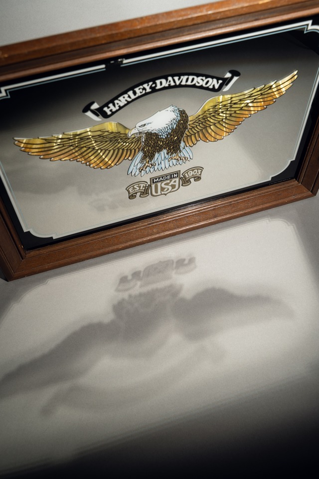 Official Harley Davidson Eagle Serving Tray Wall Decor Vintage Mirror Sign