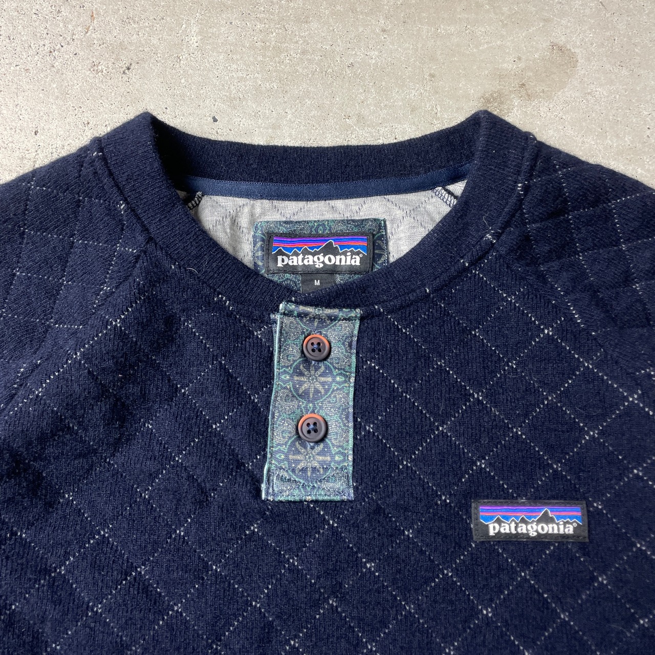 patagonia パタゴニア キルティングウールニット ヘンリーネック 