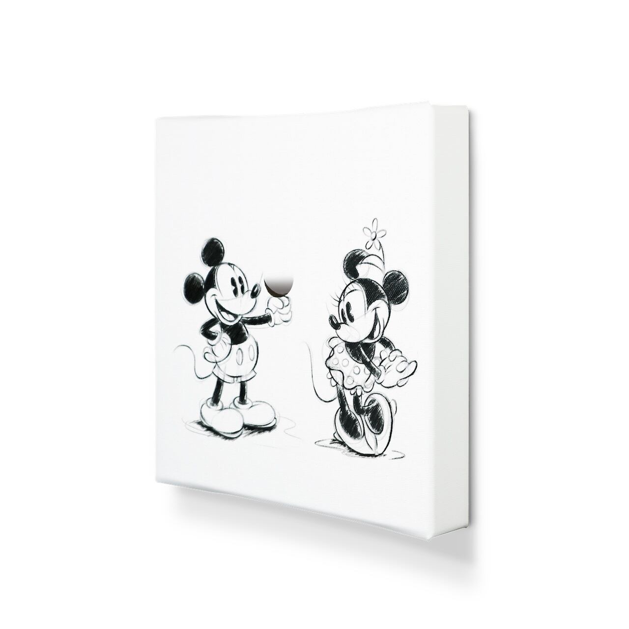 在庫有>ディズニー アートパネル ミッキー ミニー モノクロ 一輪挿し