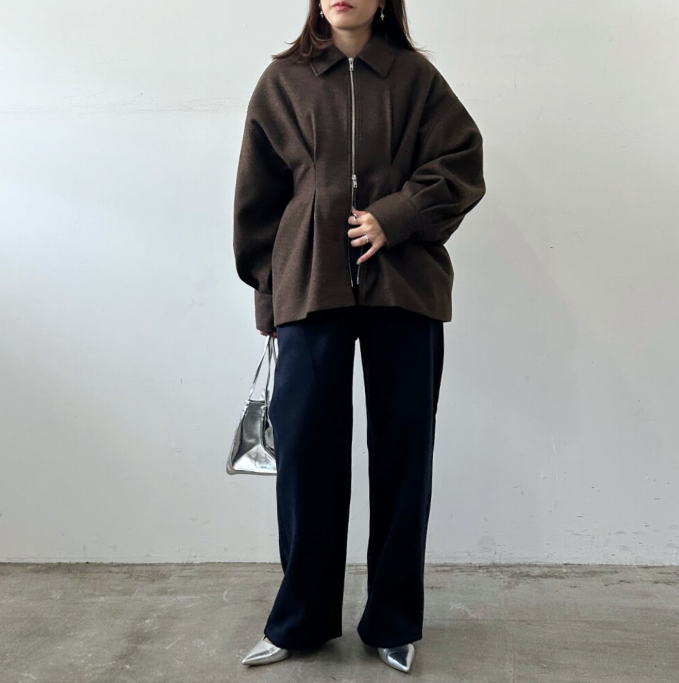 ナンバーミーTOKYO"TAC PEPLUM JACKET"BROWN