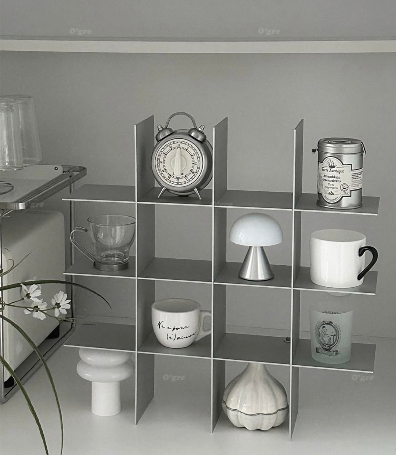 grid silver open shelf / フリッド シルバー オープン シェルフ
