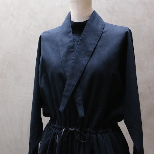 TENNE HANDCRAFTED MODERN／テン・ハンドクラフティッド・モダン Ribbon Neck Dress/リボンネックドレス　#022