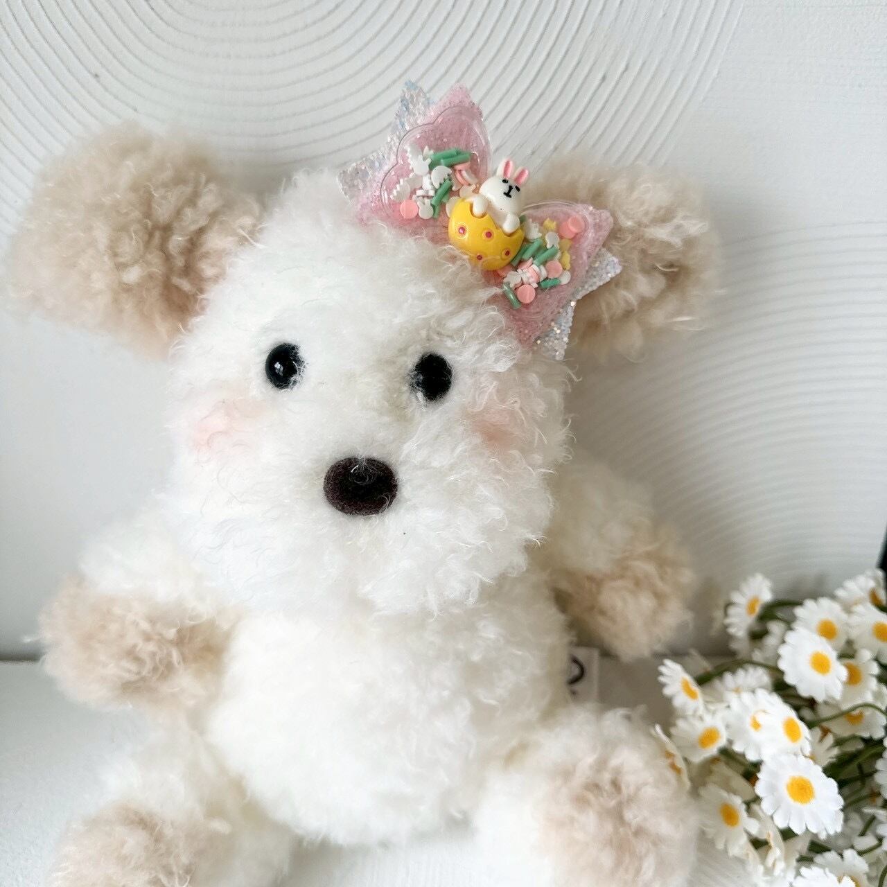 シャカシャカうさちゃんリボンヘアバンド(後ろ支え付き)