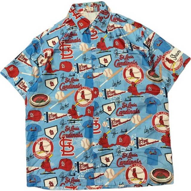 カージナルス　柄シャツ　オープンカラーシャツ　開襟シャツ　アロハシャツ　総柄　　商品番号211