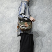 old coach dark green leather shoulder bag