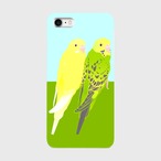 iPhoneケース セキセイインコ オパーリンモスグリーン&ルチノー【各機種対応】