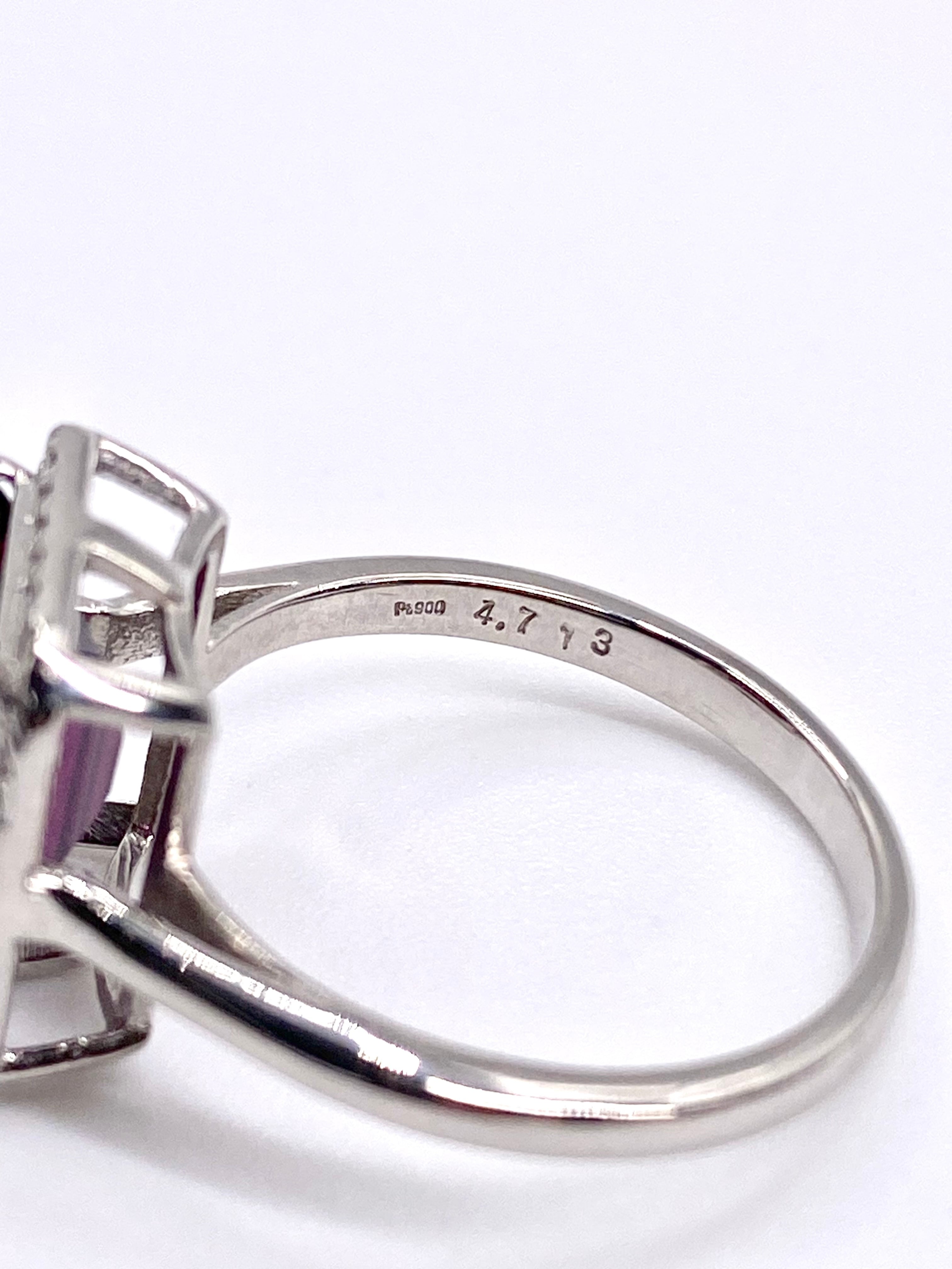 新品】ロードライトガーネット 4.713ct / ダイヤモンド 計0.16ct Pt900