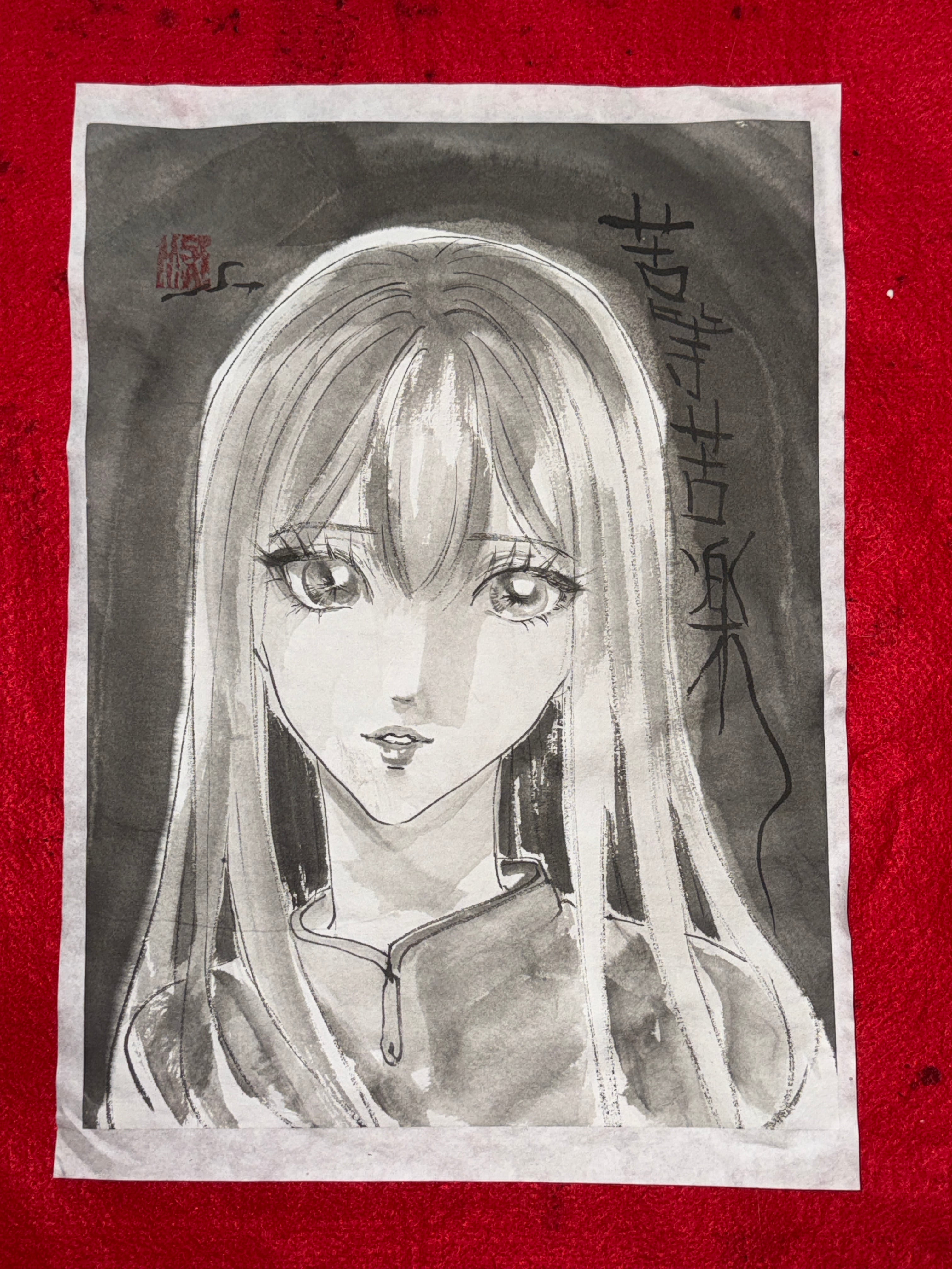 呪術廻戦 釘崎野薔薇 肉筆画 墨絵 水墨画 美人画 原画 現品限り | まさい屋
