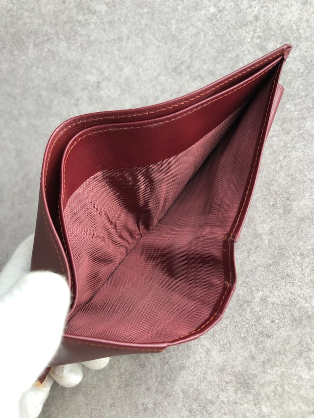 Cartier カルティエ マストライン 財布 ボルドー レザー 二つ折り vintage ヴィンテージ オールド ustkxg