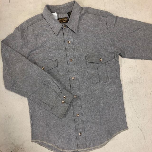 1990'S EDDIE BAUER SOLID GRAY FLANNEL SHIRT XL-TALL