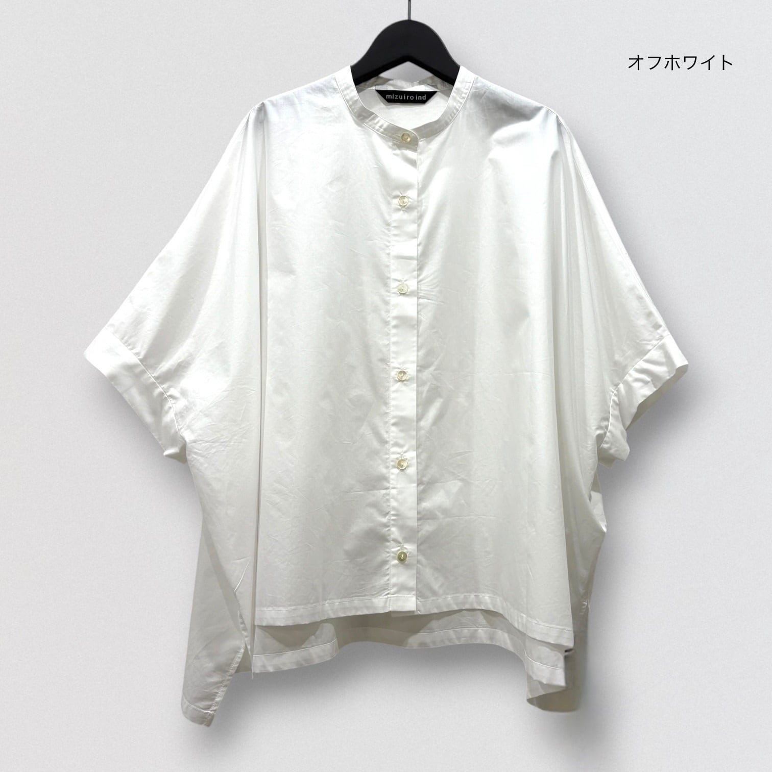 mizuiro ind half slv stand collar wide shirt | CoCo Cuore
