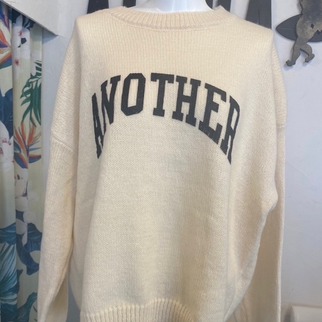 ANOTHERレディースプリントニット(WHITE)