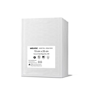 【在庫処分】Wevac 真空パック袋 15×25cm 200枚いり しんくうぱっく 真空袋 カット済み エンボス加工 脱気しやい 密閉性 野菜 お米 お魚 犬のフード 鮮度長持ち 食品保存 低温調理 真空パック機 真空シーラー 用 業務用 家庭用