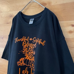 【GILDAN】プリント Tシャツ 黒ボディ XL ビッグサイズ us古着