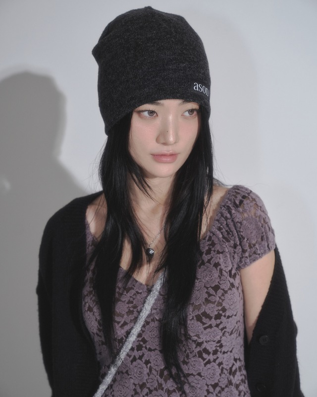 2/14発送 [as”on] MELLOW BEANIE / CHARCOAL  正規品 韓国ブランド 韓国通販 韓国代行 韓国ファッション as on ason エズオン アズオン