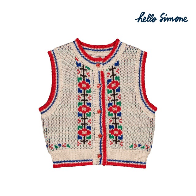 hello Simone / Polly vest Flower Ecru