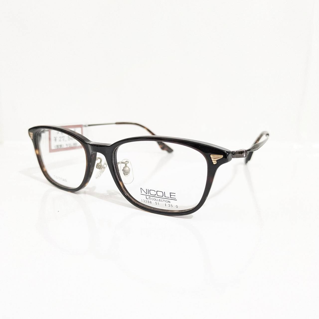 【NICOLE】ウエリントンセルフレーム デミブラウン