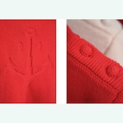 【3color】碇と潮風のコットン半袖ニット 《W0161》