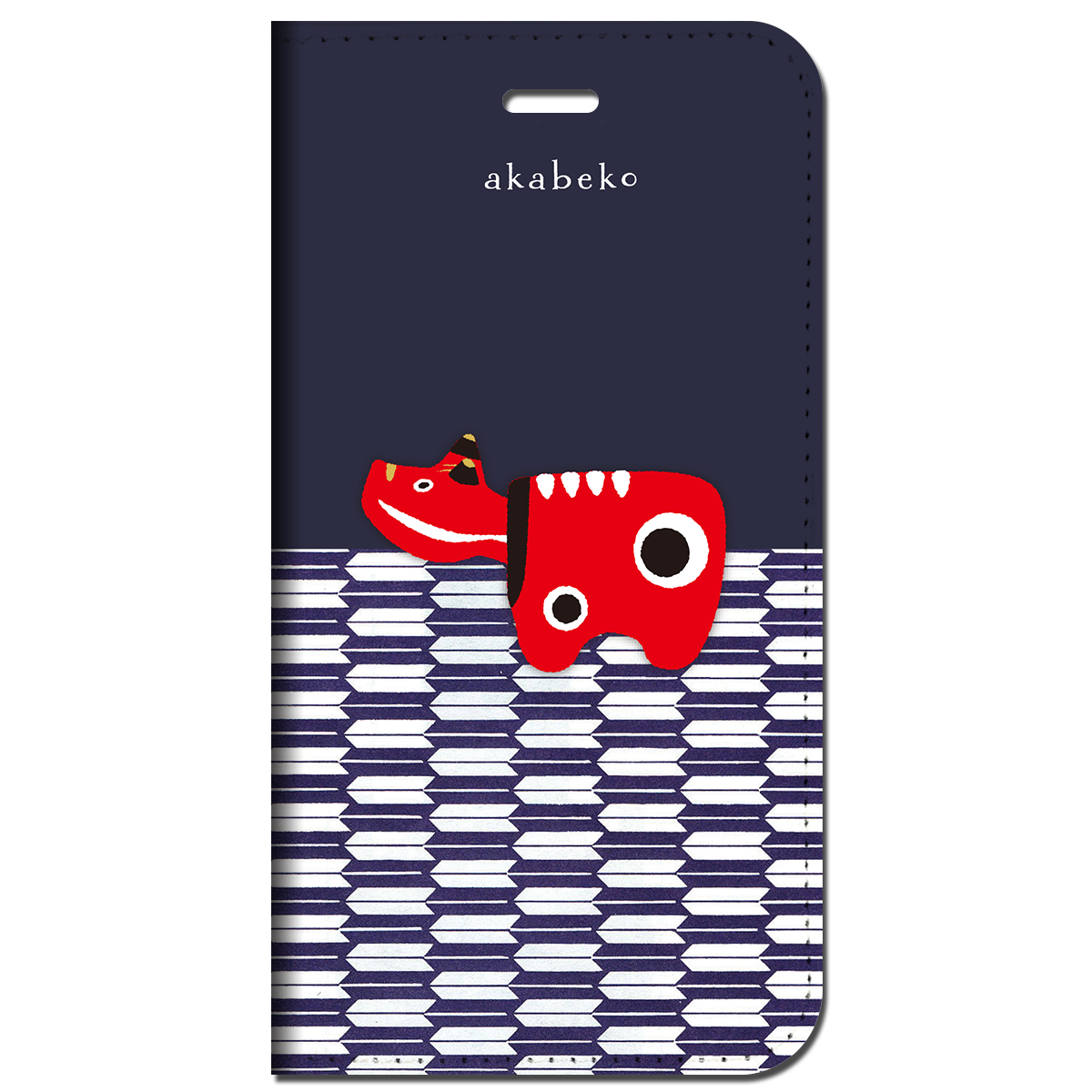 iPhone対応 スマホ 手帳型ケース 赤べこ&赤べこいっぱい イラスト 日本 伝統 おみやげ 縁起物 【iPhone16 / iPhone16e / iPhoneSE 他 iPhone各機種対応】 st60