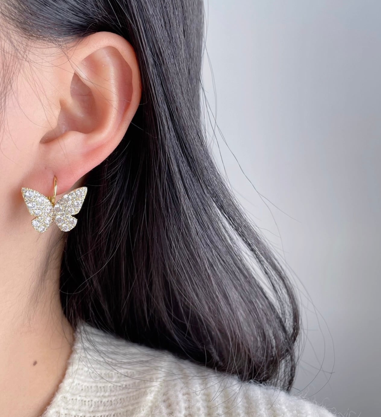 ブリリアント・バタフライ シャイニーピアス（ゴールド・シルバー