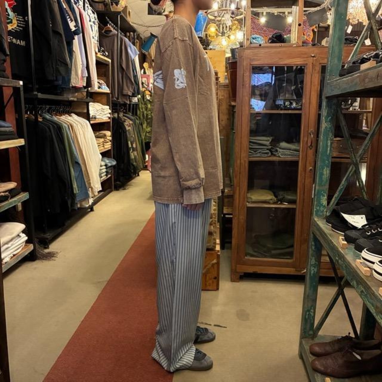 TOPANGA Lady's TOPANGA FIRECOUNTRY Pigment dyed T-shirt Fisherman Brown　ピグメントダイ長袖Tシャツ　フィッシャーマン　ブラウン　全4サイズ　