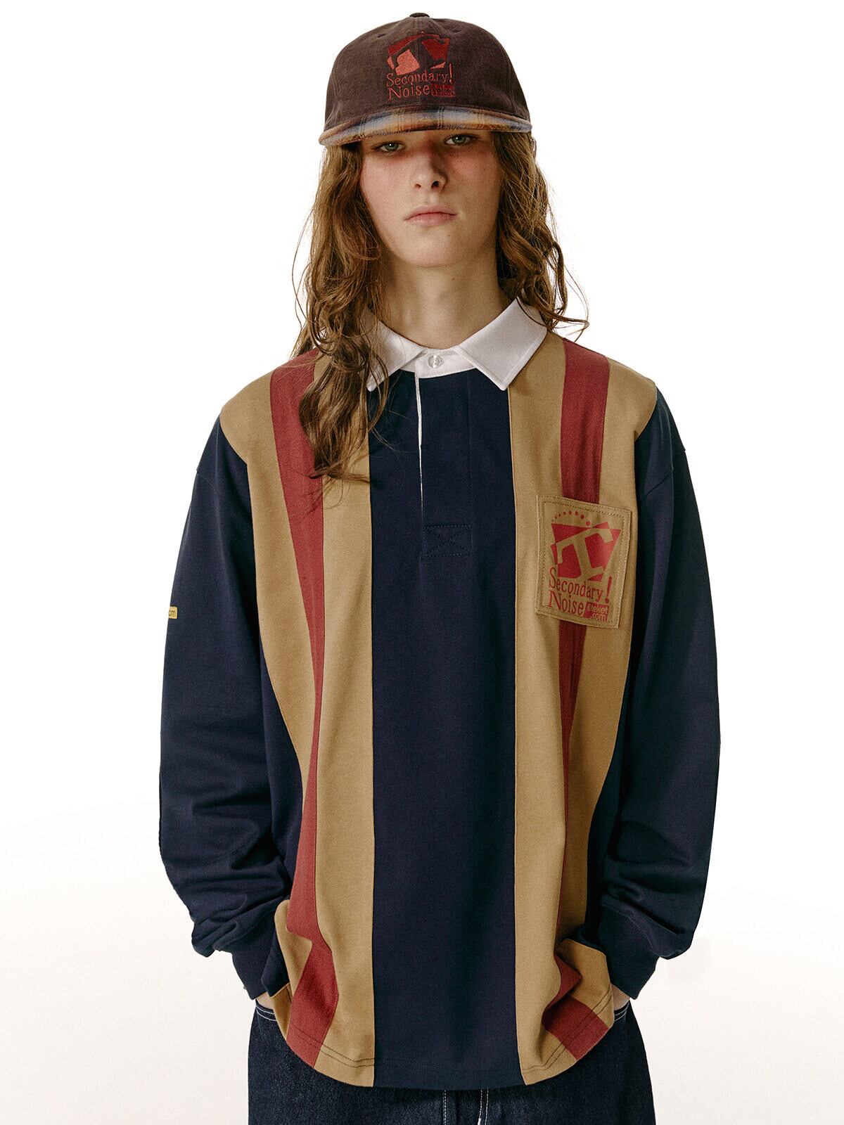 TEKET] T37 Overtone Rugby Shirt Navy 正規品 韓国ブランド