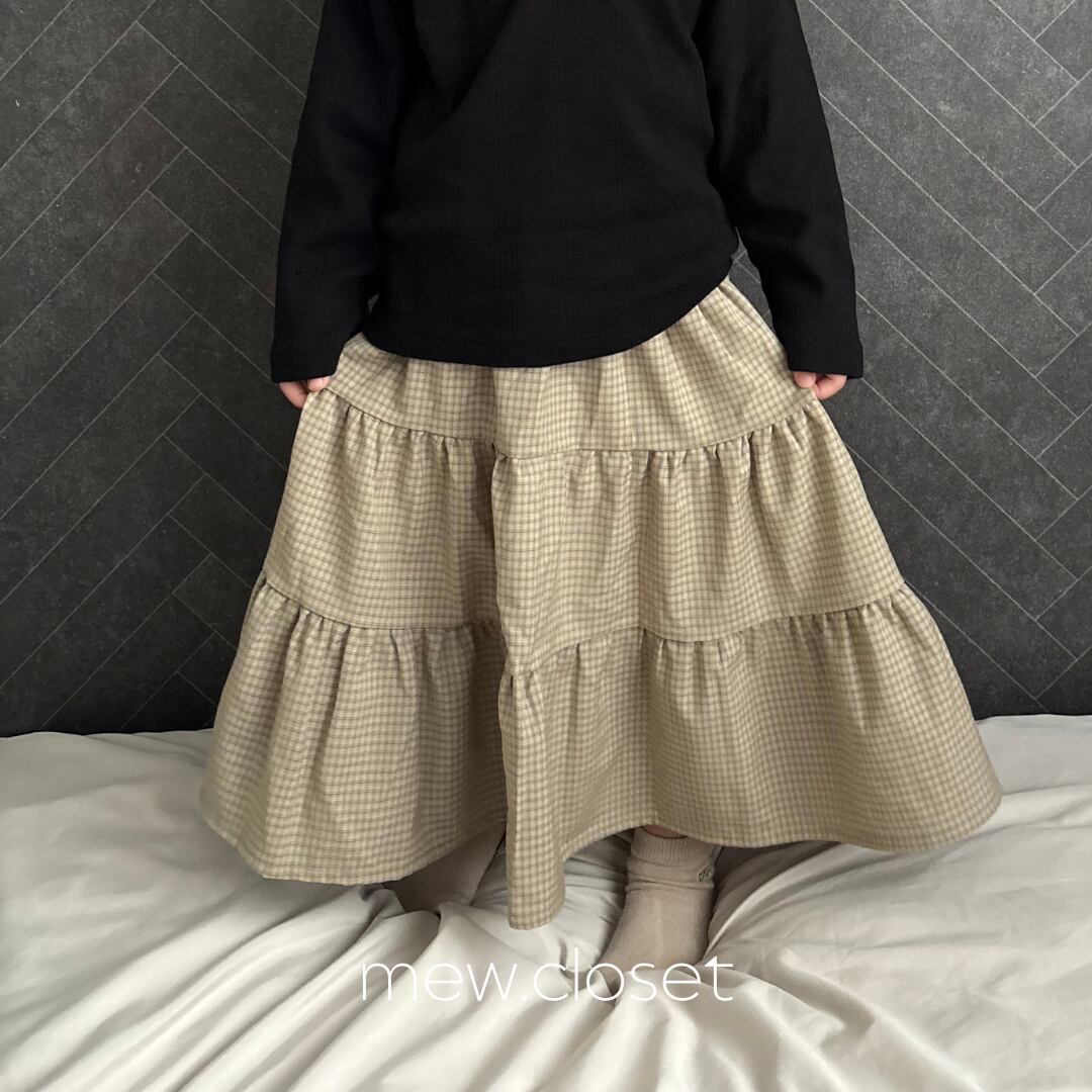 【即納】digreen / check ruffle skirt