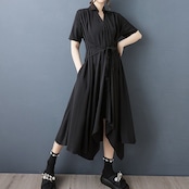 アシンメトリーヘムシャツドレス 30173
