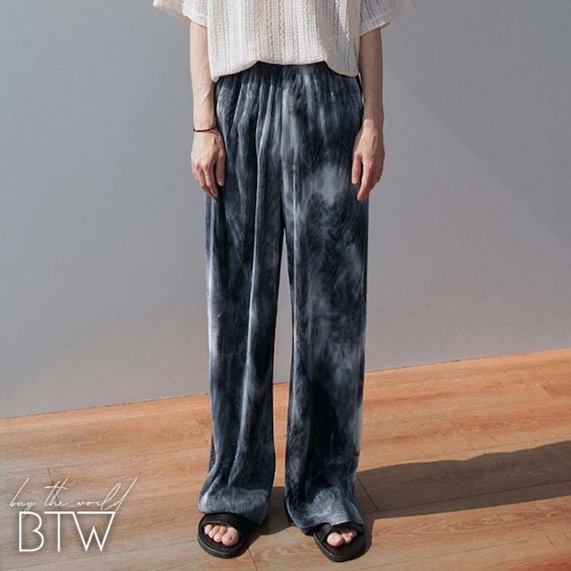 【韓国メンズファッション】タイダイプリントロングパンツ リラックス 個性派 カジュアル BW2165