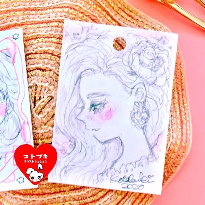 鉛筆画　　原画1点もの　order 一点もの】ミニカード原画 | KOTOBUKI online shop
