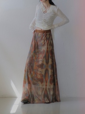 Lace Gathered Top / WHITE