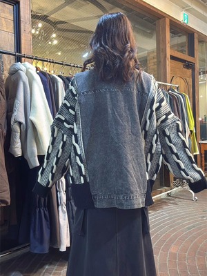 セブンデイズ　1251160　デニム x ニットデザインJK  冬