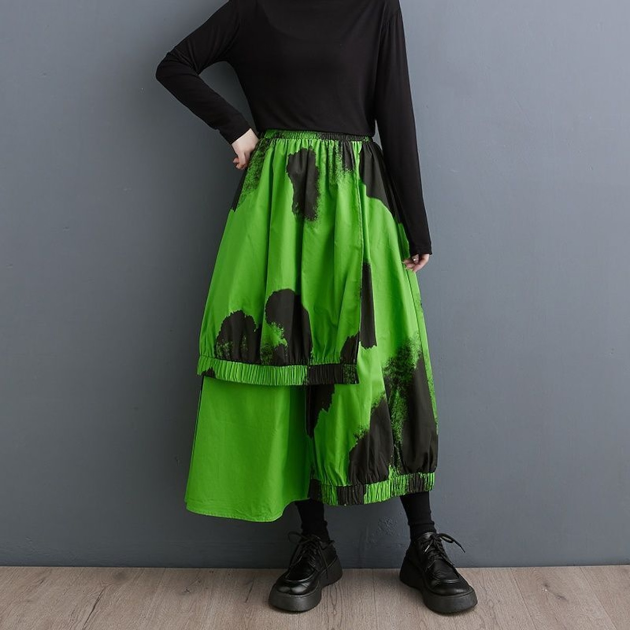 アシンメトリー クリンクル パンツ 00137