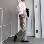 【鹿児島先行販売】ピンストライプサロペットPT/グレージュ