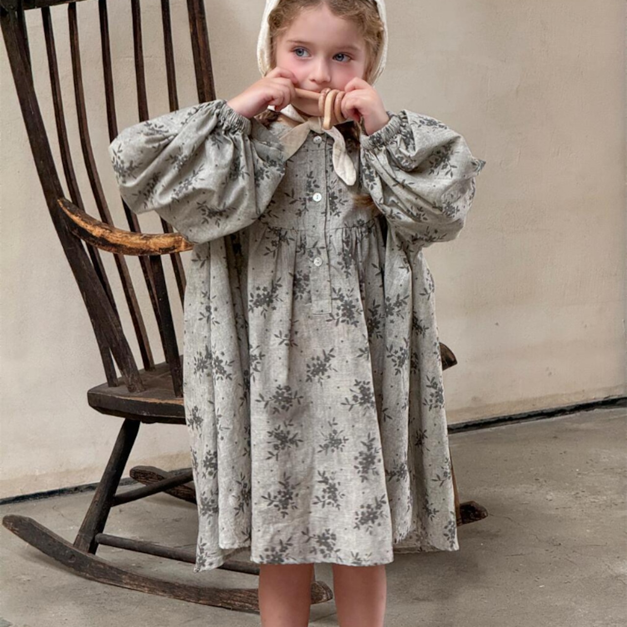 春韓国風花柄ワンピース